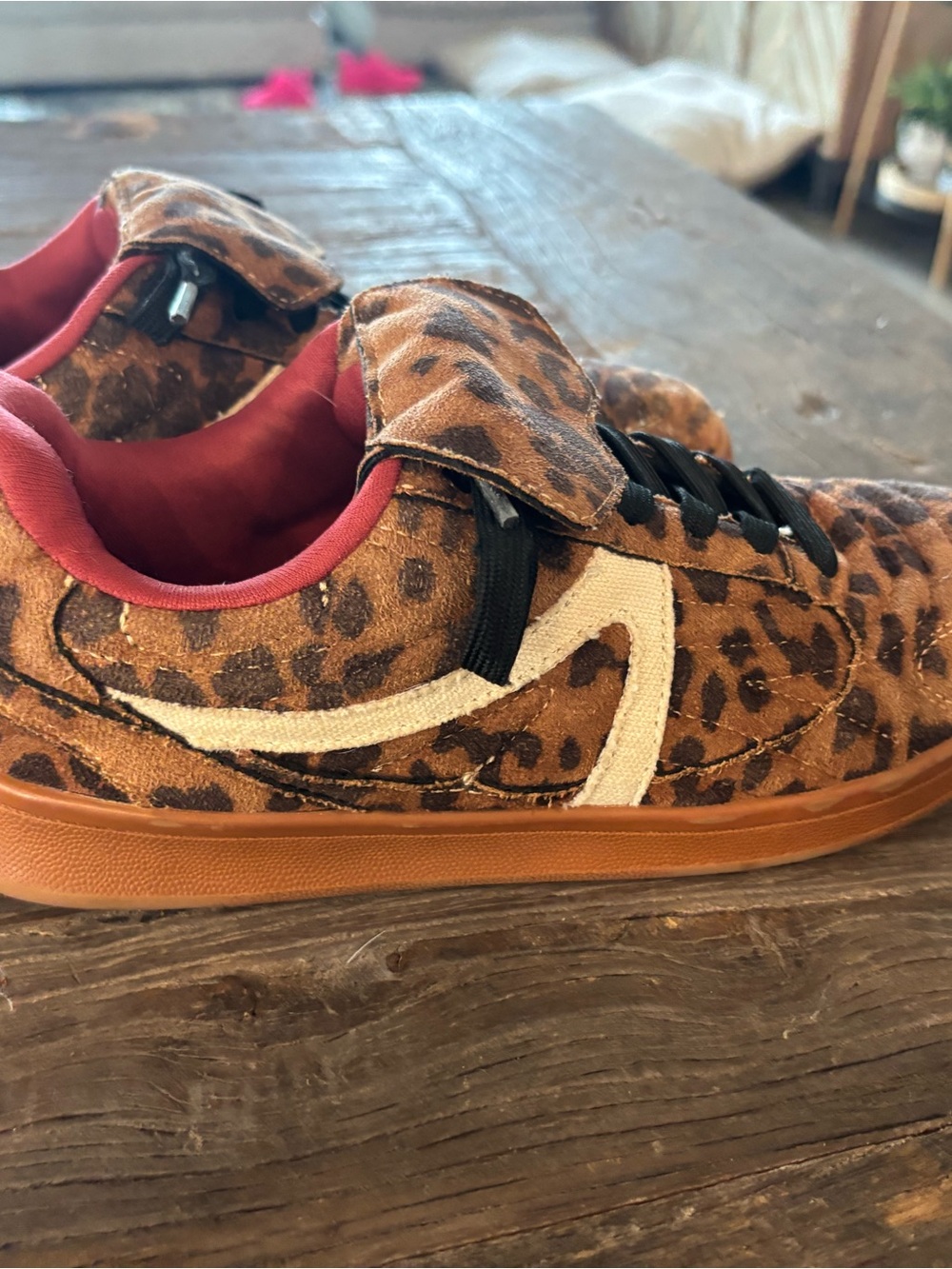 Astr Kids Leopard Print Low-Top Sneakers - Brown & Pink
